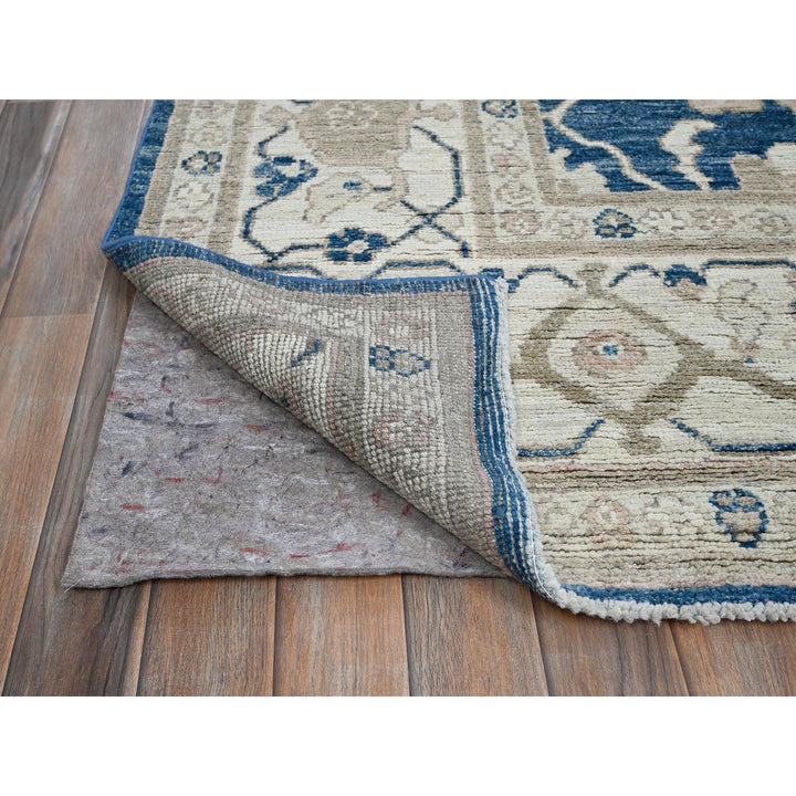 8'11" x 11'11" New Hand Knotted Blue Wool Rectangle Oriental Rug - MOA102897