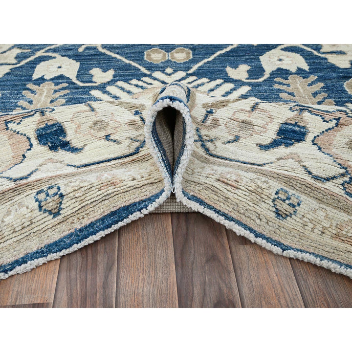 8'11" x 11'11" New Hand Knotted Blue Wool Rectangle Oriental Rug - MOA102897