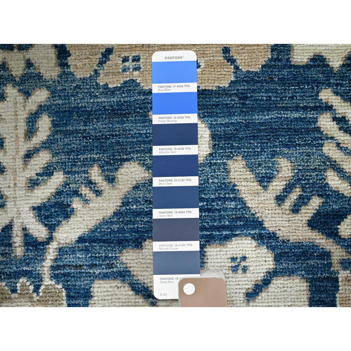 8'11" x 11'11" New Hand Knotted Blue Wool Rectangle Oriental Rug - MOA102897