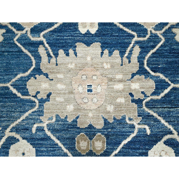 8'11" x 11'11" New Hand Knotted Blue Wool Rectangle Oriental Rug - MOA102897