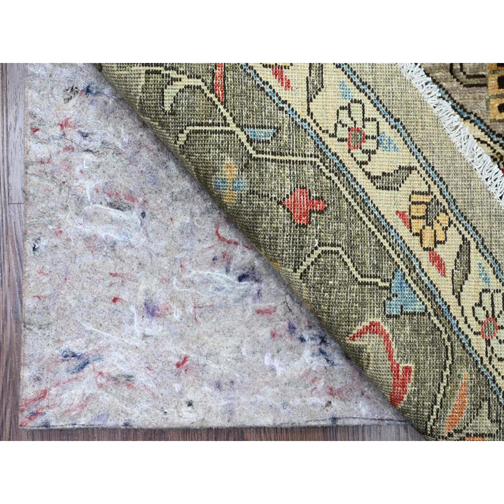 9'11" x 9'11" New Hand Knotted Grey Wool Round Oriental Rug - MOA10289800