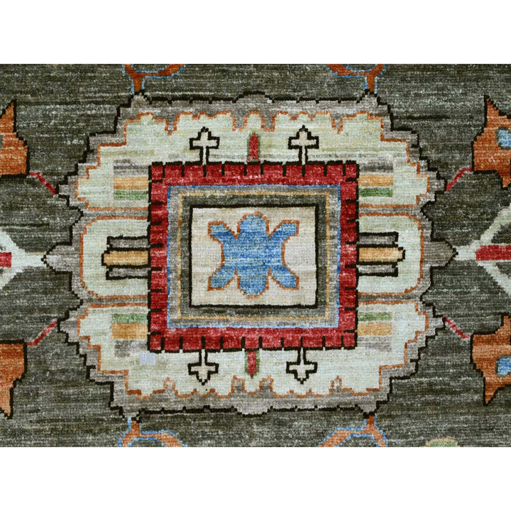 9'11" x 9'11" New Hand Knotted Grey Wool Round Oriental Rug - MOA10289800