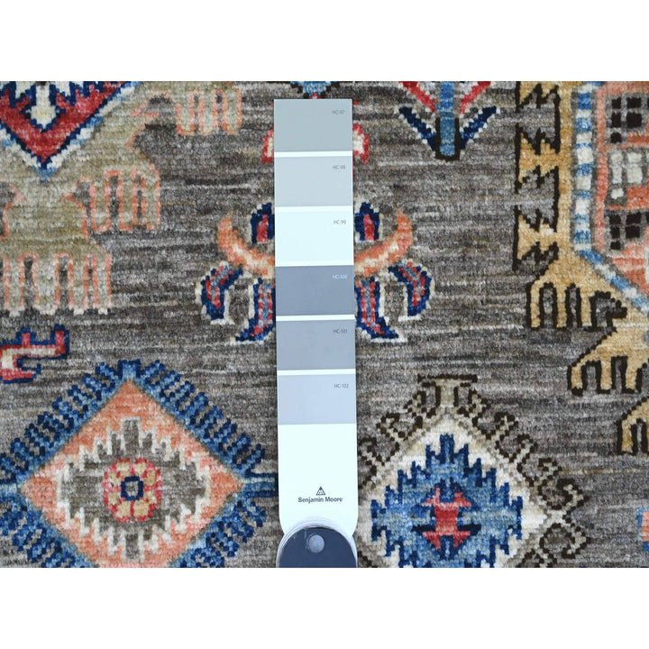 8'2" x 10'0" New Hand Knotted Grey Wool Rectangle Oriental Rug - MOA10289813