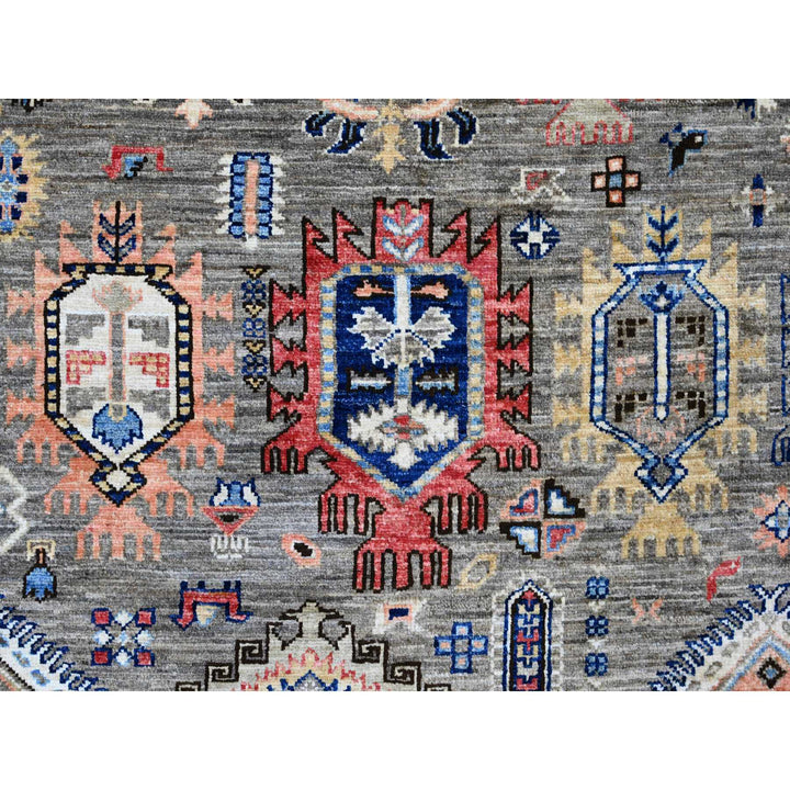 8'2" x 10'0" New Hand Knotted Grey Wool Rectangle Oriental Rug - MOA10289813