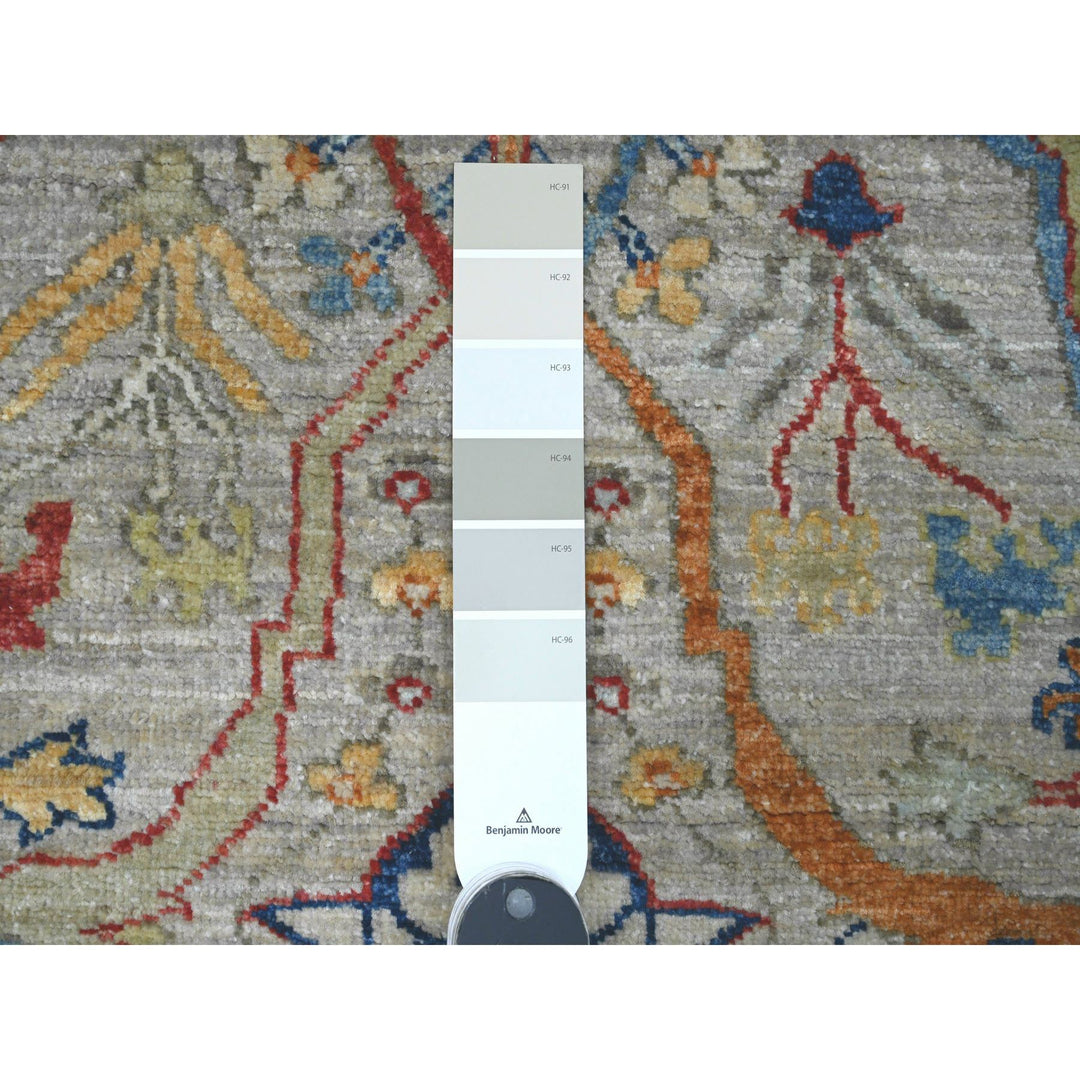 3'0" x 9'8" New Hand Knotted Grey Wool Runner Oriental Rug - MOA10289815