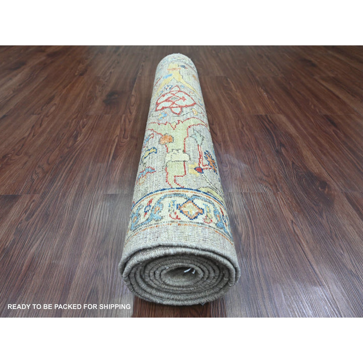 3'0" x 9'8" New Hand Knotted Grey Wool Runner Oriental Rug - MOA10289815