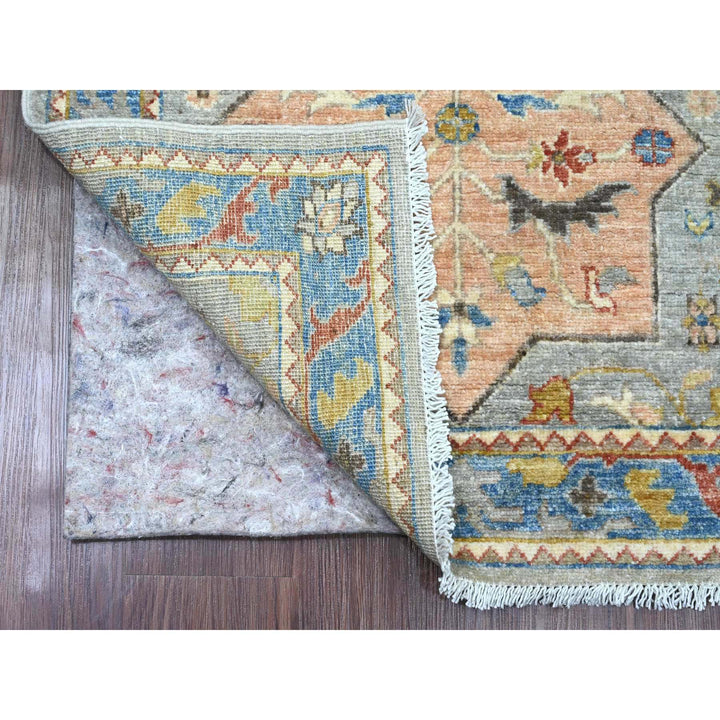 2'7" x 10'1" New Hand Knotted Grey Wool Runner Oriental Rug - MOA10289816