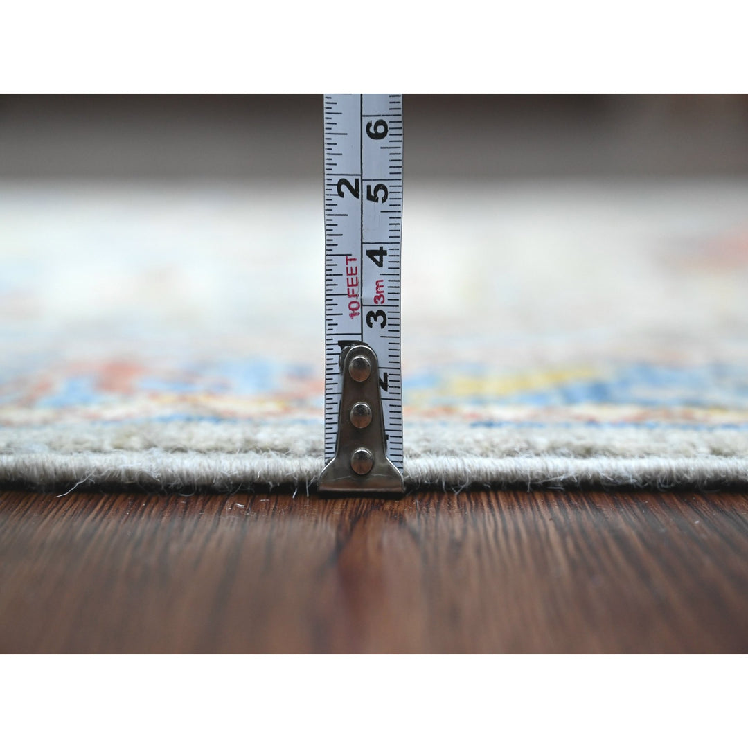 2'7" x 10'1" New Hand Knotted Grey Wool Runner Oriental Rug - MOA10289816