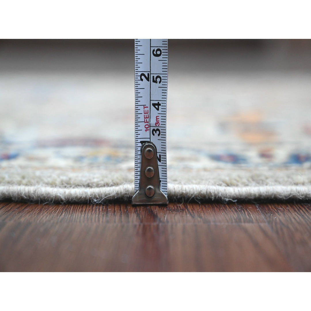 2'11" x 9'4" New Hand Knotted Grey Wool Runner Oriental Rug - MOA10289818