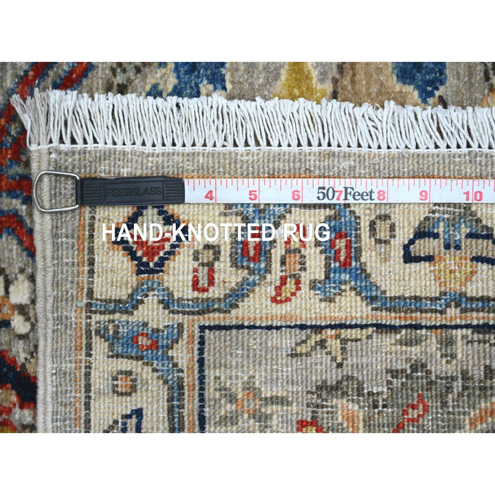 2'11" x 9'4" New Hand Knotted Grey Wool Runner Oriental Rug - MOA10289818