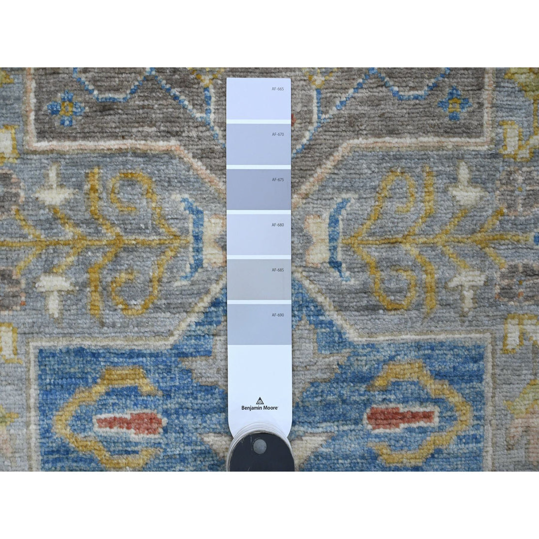 2'8" x 10'2" New Hand Knotted Grey Wool Runner Oriental Rug - MOA10289819
