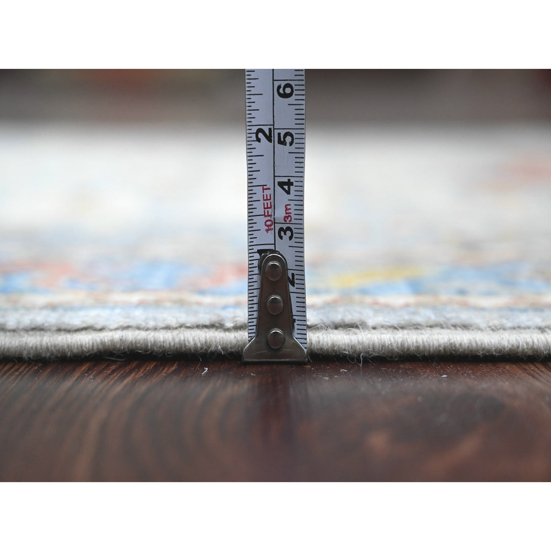 2'8" x 10'2" New Hand Knotted Grey Wool Runner Oriental Rug - MOA10289819