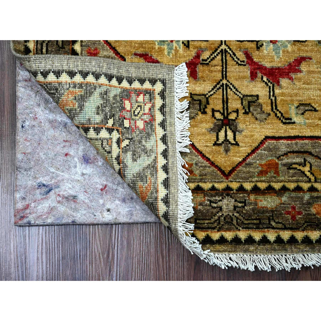 2'6" x 5'10" New Hand Knotted Grey Wool Runner Oriental Rug - MOA10289820
