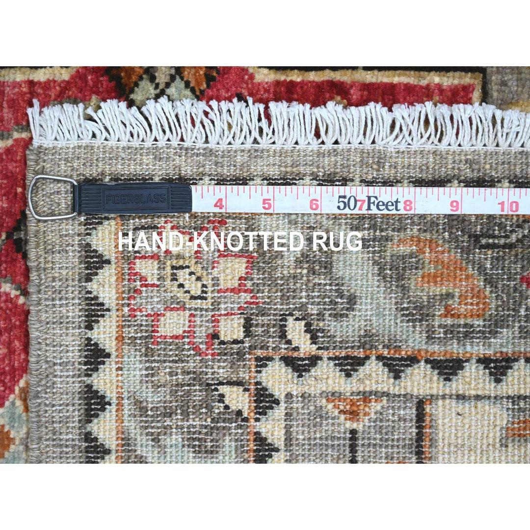 2'6" x 5'10" New Hand Knotted Grey Wool Runner Oriental Rug - MOA10289820
