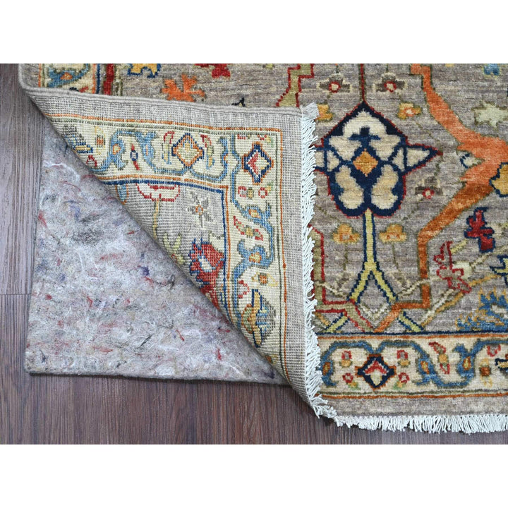 2'11" x 10'10" New Hand Knotted Grey Wool Runner Oriental Rug - MOA10289830