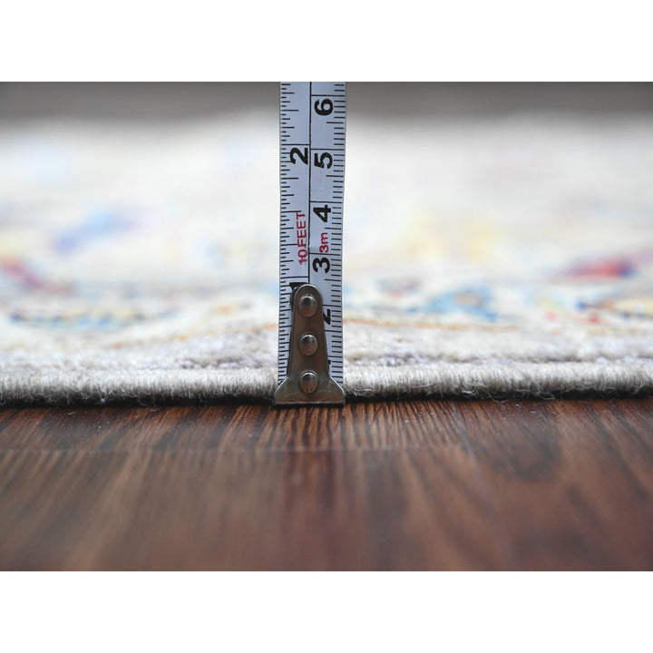 2'11" x 10'10" New Hand Knotted Grey Wool Runner Oriental Rug - MOA10289830