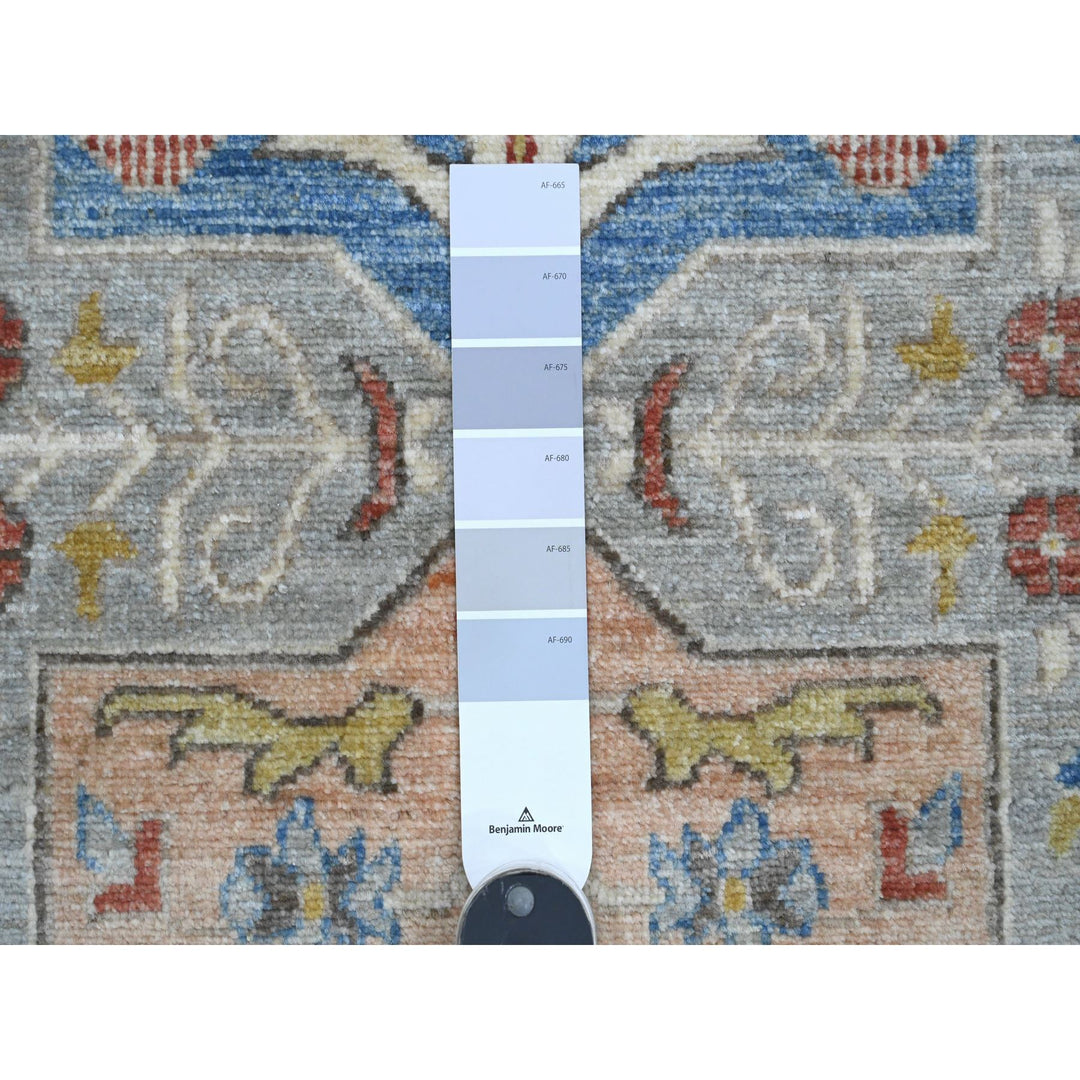 2'7" x 10'2" New Hand Knotted Grey Wool Runner Oriental Rug - MOA10289831