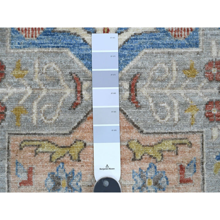2'7" x 10'2" New Hand Knotted Grey Wool Runner Oriental Rug - MOA10289831