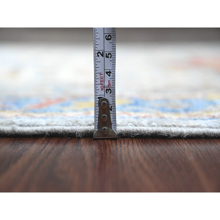 2'7" x 10'2" New Hand Knotted Grey Wool Runner Oriental Rug - MOA10289831