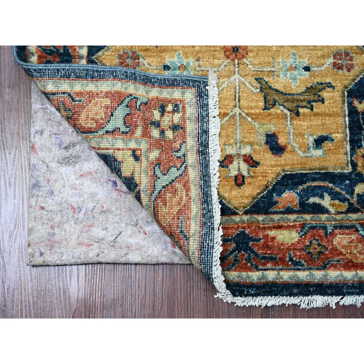 2'5" x 5'11" New Hand Knotted Blue Wool Runner Oriental Rug - MOA10289832