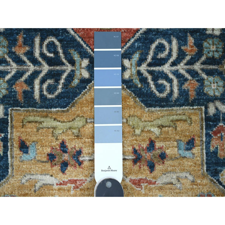 2'5" x 5'11" New Hand Knotted Blue Wool Runner Oriental Rug - MOA10289832