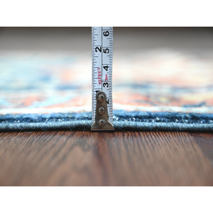 2'5" x 5'11" New Hand Knotted Blue Wool Runner Oriental Rug - MOA10289832