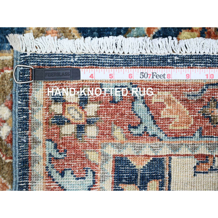 2'5" x 5'11" New Hand Knotted Blue Wool Runner Oriental Rug - MOA10289832