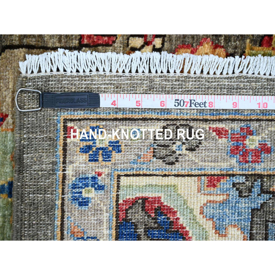 3'1" x 6'0" New Hand Knotted Grey Wool Runner Oriental Rug - MOA10289834