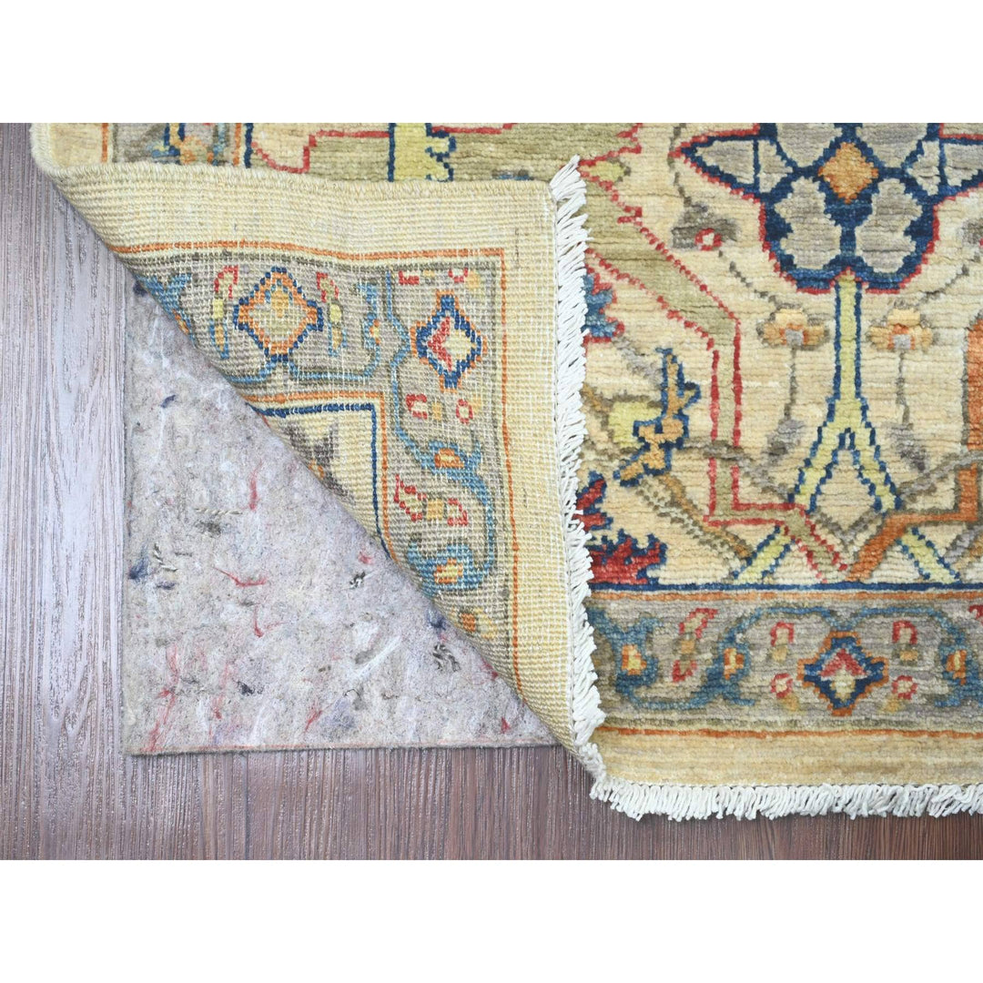 3'1" x 9'11" New Hand Knotted Ivory Wool Runner Oriental Rug - MOA10289835