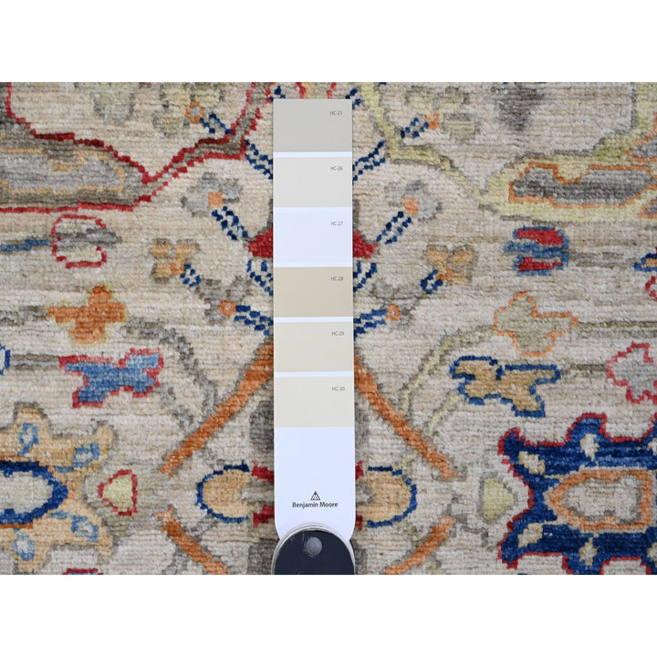 3'1" x 9'11" New Hand Knotted Ivory Wool Runner Oriental Rug - MOA10289835