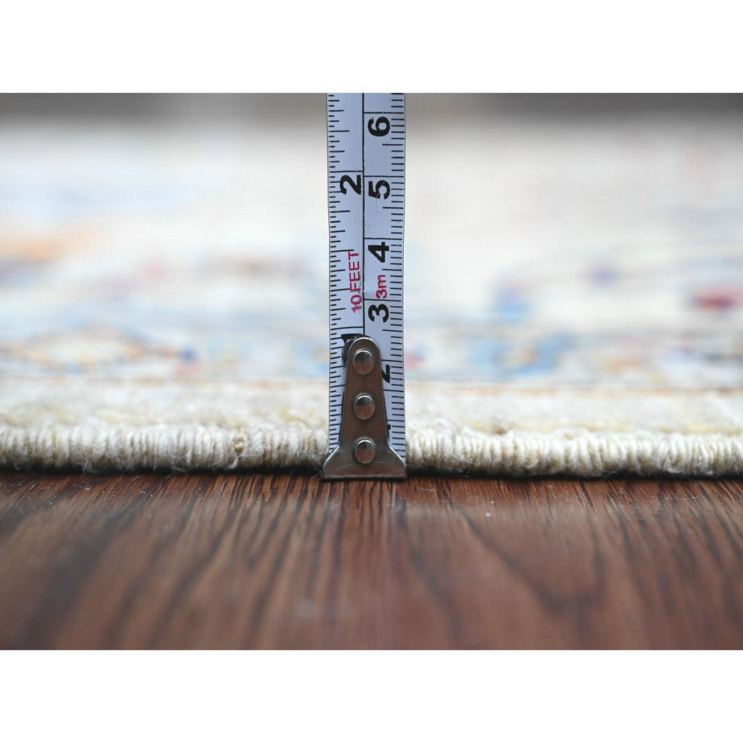 3'1" x 9'11" New Hand Knotted Ivory Wool Runner Oriental Rug - MOA10289835
