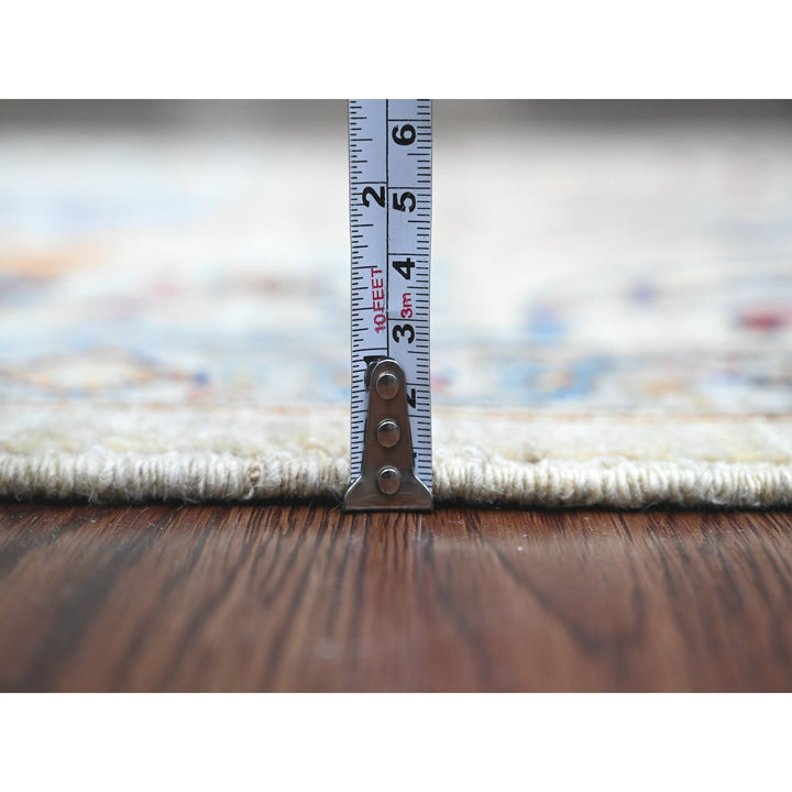 3'1" x 9'11" New Hand Knotted Ivory Wool Runner Oriental Rug - MOA10289835