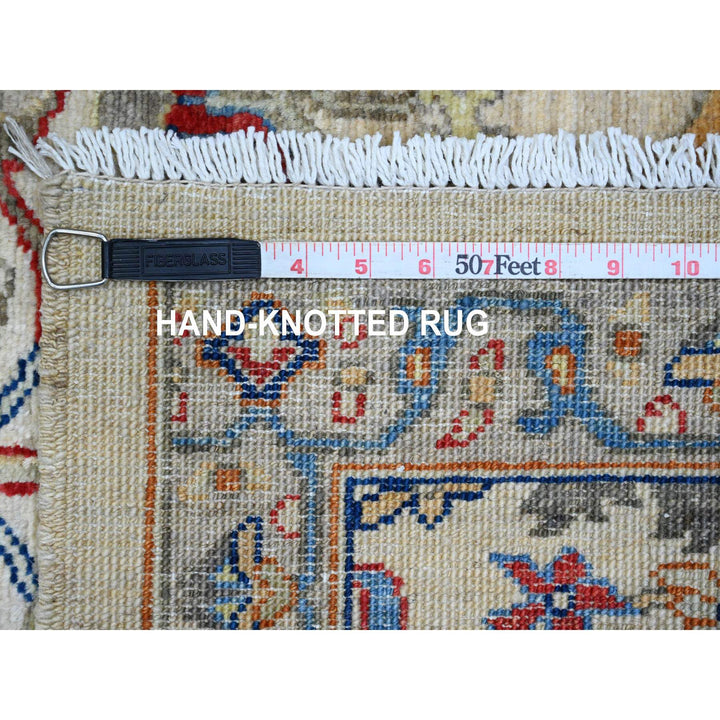 3'1" x 9'11" New Hand Knotted Ivory Wool Runner Oriental Rug - MOA10289835
