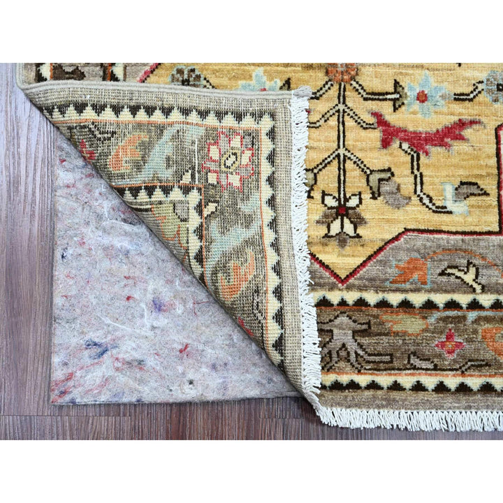 2'6" x 11'5" New Hand Knotted Grey Wool Runner Oriental Rug - MOA10289836