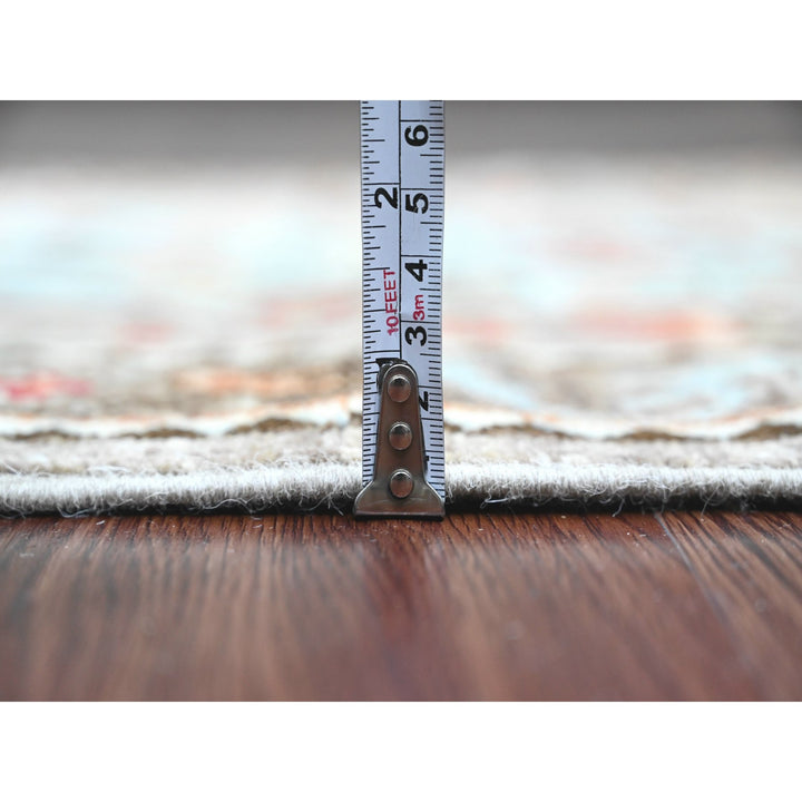 2'6" x 11'5" New Hand Knotted Grey Wool Runner Oriental Rug - MOA10289836