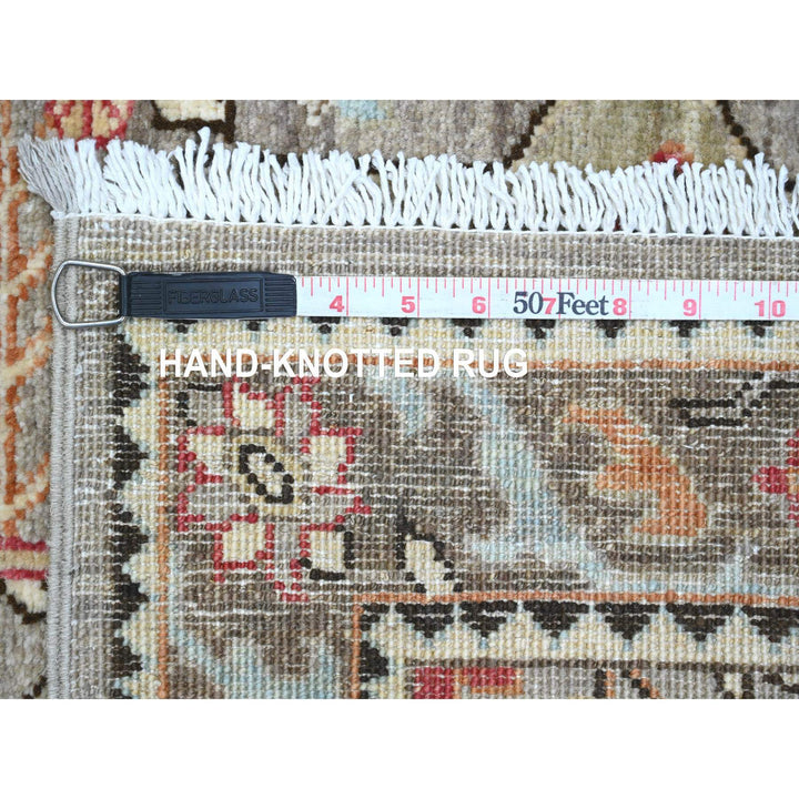 2'6" x 11'5" New Hand Knotted Grey Wool Runner Oriental Rug - MOA10289836