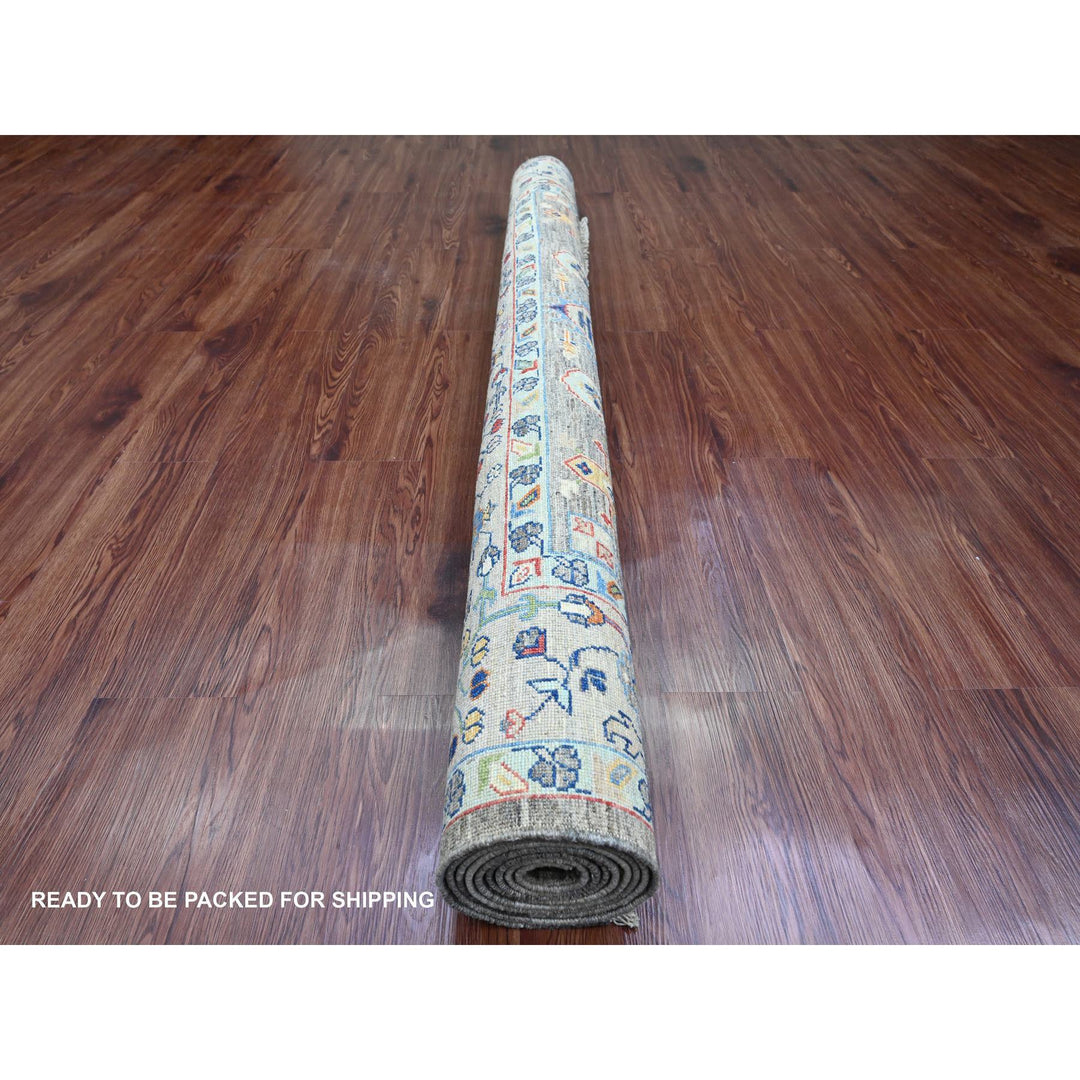6'0" x 9'1" New Hand Knotted Brown Wool Rectangle Oriental Rug - MOA10289843