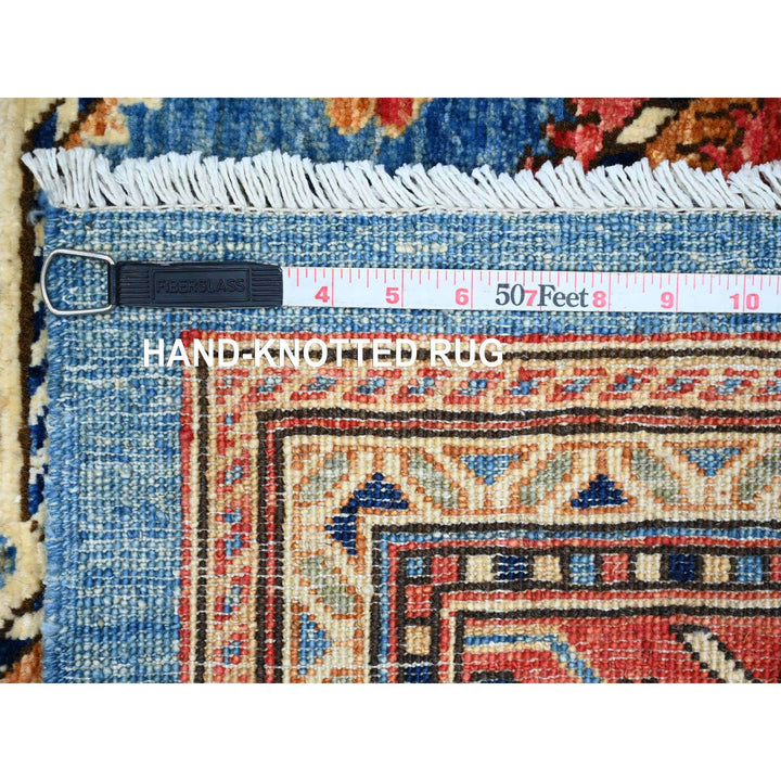 5'11" x 9'0" New Hand Knotted Blue Wool Rectangle Oriental Rug - MOA10289844