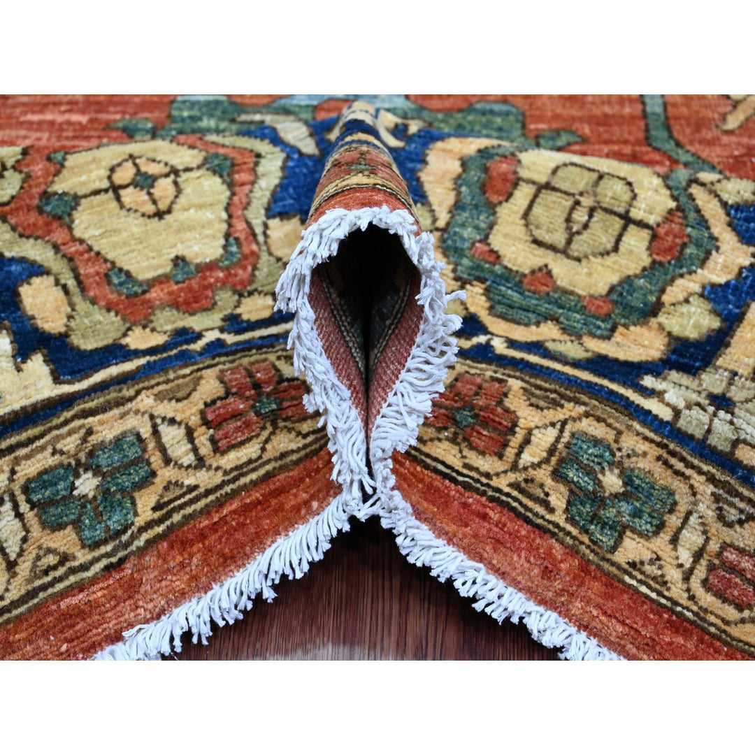 9'0" x 12'3" New Hand Knotted Red Wool Rectangle Oriental Rug - MOA10289851