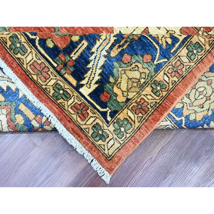 9'0" x 12'3" New Hand Knotted Red Wool Rectangle Oriental Rug - MOA10289851