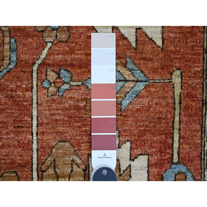 9'0" x 12'3" New Hand Knotted Red Wool Rectangle Oriental Rug - MOA10289851