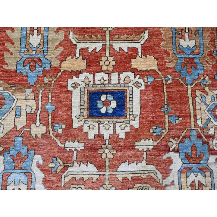 9'0" x 12'3" New Hand Knotted Red Wool Rectangle Oriental Rug - MOA10289851