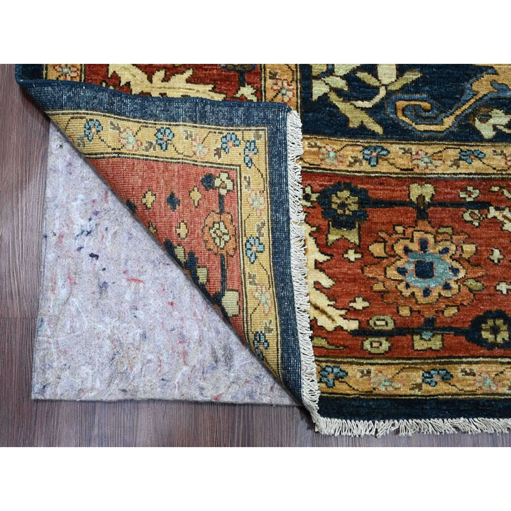 9'1" x 11'8" New Hand Knotted Blue Wool Rectangle Oriental Rug - MOA10289852