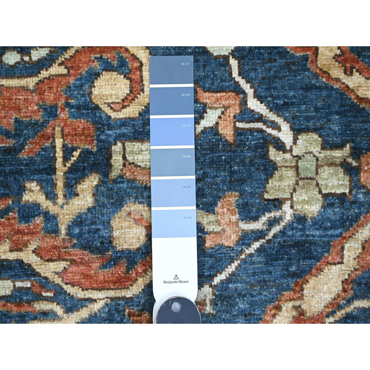 9'1" x 11'8" New Hand Knotted Blue Wool Rectangle Oriental Rug - MOA10289852