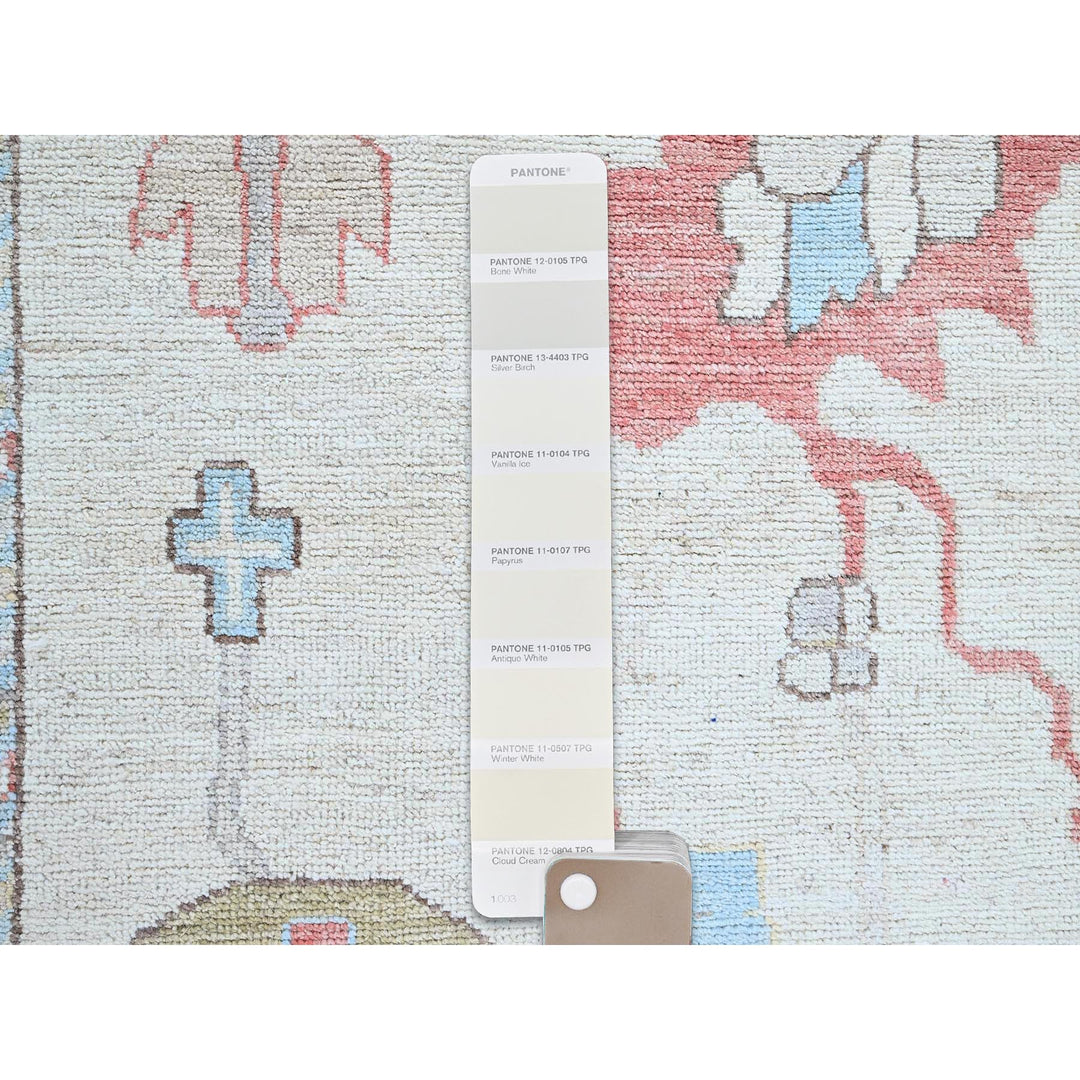 10'2" x 13'7" New Hand Knotted Ivory Wool Rectangle Oriental Rug - MOA102898