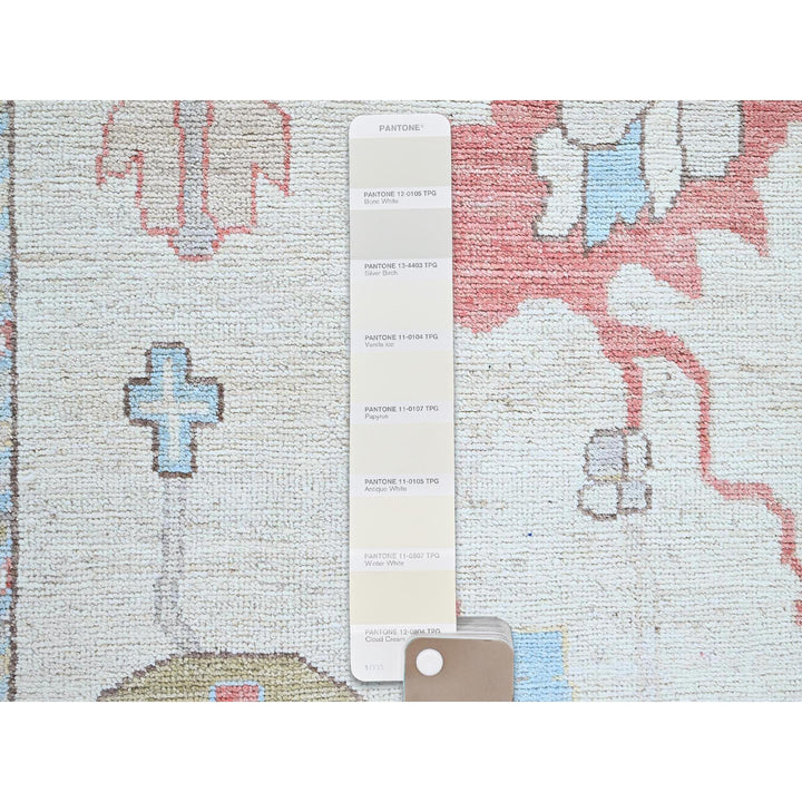 10'2" x 13'7" New Hand Knotted Ivory Wool Rectangle Oriental Rug - MOA102898
