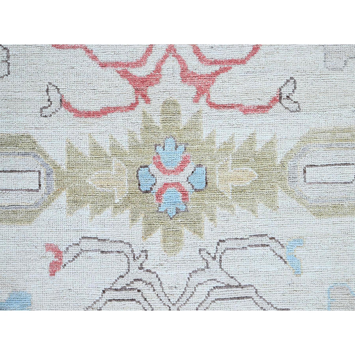 10'2" x 13'7" New Hand Knotted Ivory Wool Rectangle Oriental Rug - MOA102898