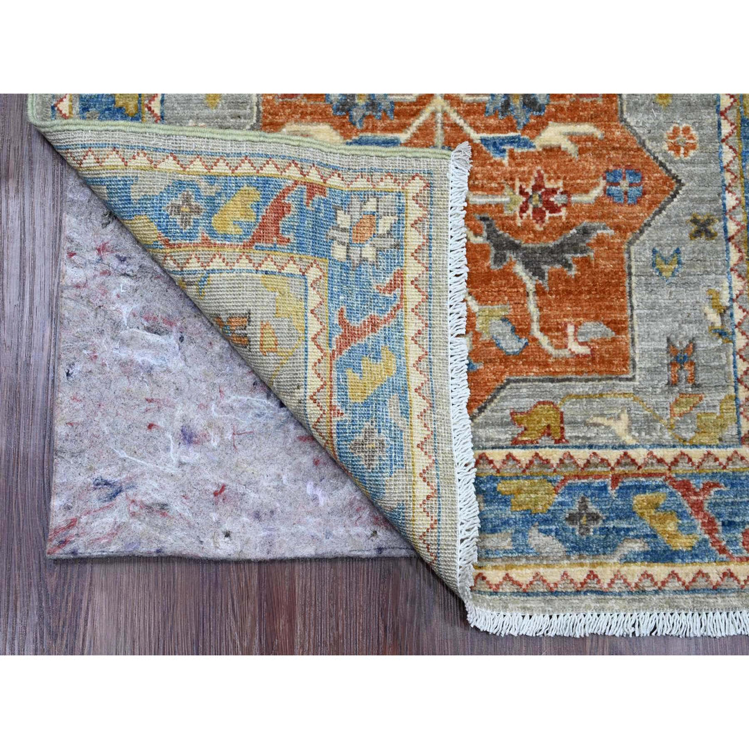 2'7" x 10'2" New Hand Knotted Grey Wool Runner Oriental Rug - MOA10289912