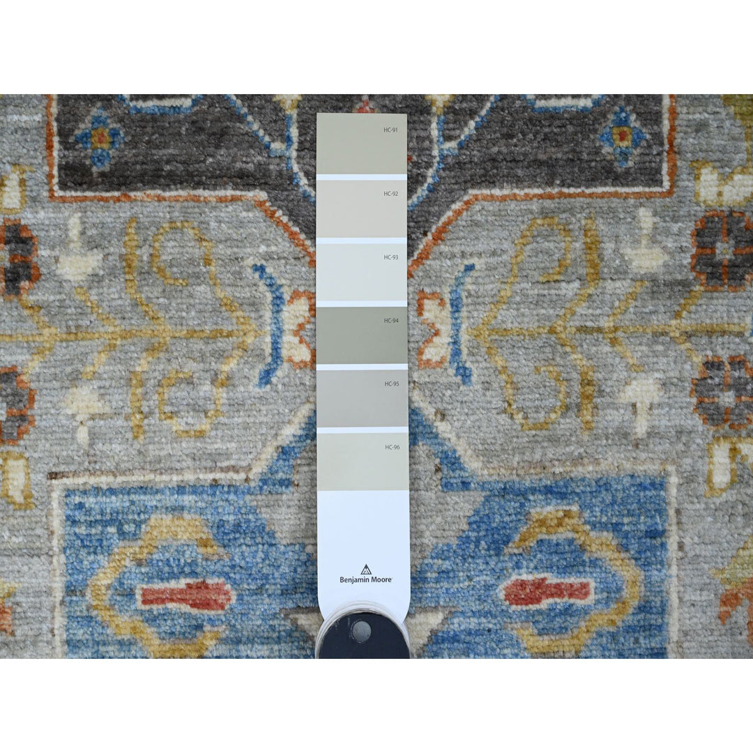 2'7" x 10'2" New Hand Knotted Grey Wool Runner Oriental Rug - MOA10289912
