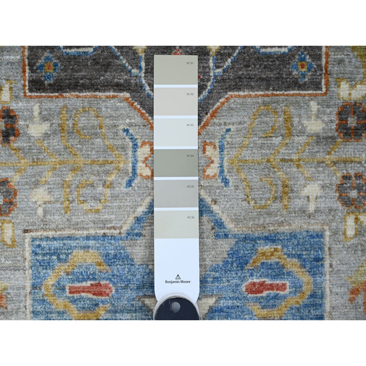 2'7" x 10'2" New Hand Knotted Grey Wool Runner Oriental Rug - MOA10289912